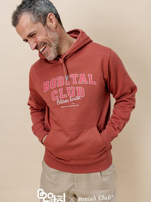 Hoodie unisexe Bobital Club terracotta - Numéroté